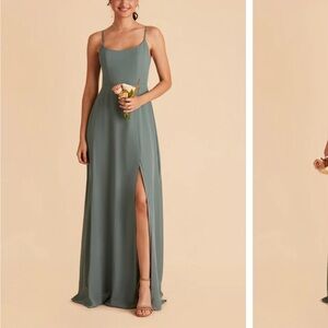 Birdy Grey Green Slit Maxi Dress for Weddings